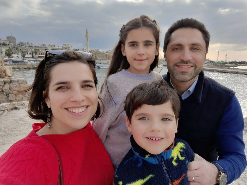 Wissam,-head-of-BMS-partner-Thimar, with his wife and two children