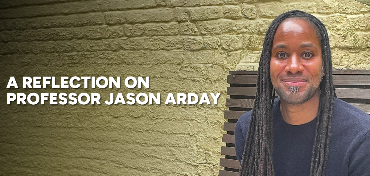 A banner featuring a portrait of Professor Jason Arday alongside the text "A REFLECTION ON PROFESSOR JASON ARDAY" against a brick wall background